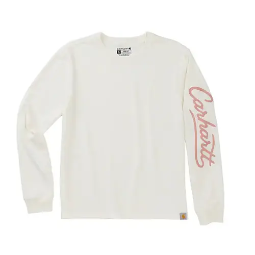 Carhartt WK107742 - Women's Irvine Loose LS Logo T-Shirt - Eggshell
