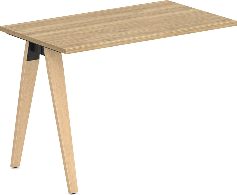 Signature Desk Return 24" x 42" - Aspen with Natural Oak Legs and Black Hardware