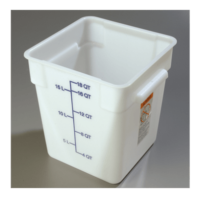 Carlisle StorPlus White 18 qt Square Food Storage Container