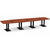 16' Classic Boat Shape Conference Table with Palmer Base - Cherry Top, Black Base