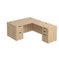 Classic L-Shape Desk 77" x 60" with 2 Full Pedestals - Aspen