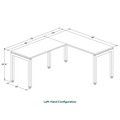 Elements L-Shape Desk 72" x 60" x 24"D - Espresso with Silver Legs