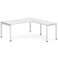 Elements L-Shape Desk 84" x 72" x 36"D - White with White Legs