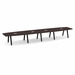 SIGBS4240N-METAL - 20 ft. Boat Shape Signature Conference Table With Metal VA Legs