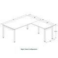 Elements L-Shape Desk 78" x 72" x 36"D - Espresso with Silver Legs