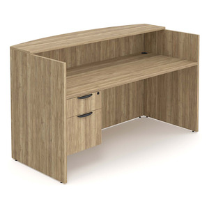 CLASD1052NAPNAPN, 71"x30" Reception Station with Laminate Transaction Top - Aspen