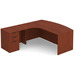 CLALD1008L- Left-Handed Bowfront L-Desk 71" W x 36" D with 47" Return and Box/Box/File Pedestal- Cherry