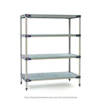 MetroMax 4 X356G4 4-Shelf Plastic Industrial Shelving Starter Unit, 18" x 48" x
