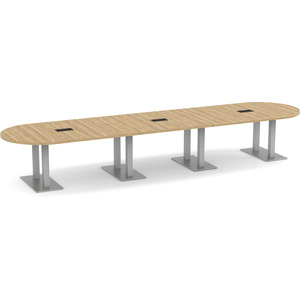 PALRT3192N - 16 ft. Classic Racetrack Conference Table with Brushed Silver Palmer Base