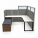WEBBTYP42- 53"/67" Multi-Height Single Person, Corner Workstation With Storage