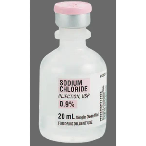 Sodium Chloride 0.9%, 20ml x  25 Vials PF NDC 63323018620
