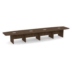 18ft Boat Shape, slab base Conference Table: MODERN WALNUT CLABS4216NMWNMWN