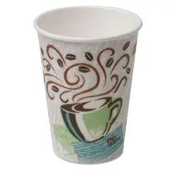 12 OZ INSULATED TAN PAPER HOT CUP, PERFECTOUCH, COFFEE DESIGN, 1000/CS