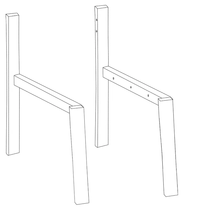 PAIR OUTER HALF ARMS SILVER