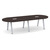  10' Signature Racetrack Conference Table with Metal VA Legs - Espresso Top, Silver Base