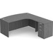 CLALD1008R- Right-Handed Bowfront L-Desk 71" W x 36" D with 47" Return and Box/Box/File Pedestal- Newport Gray