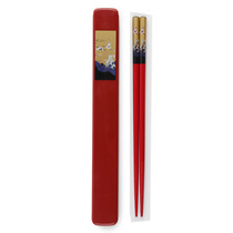 Cranes Chopsticks With Case - Red