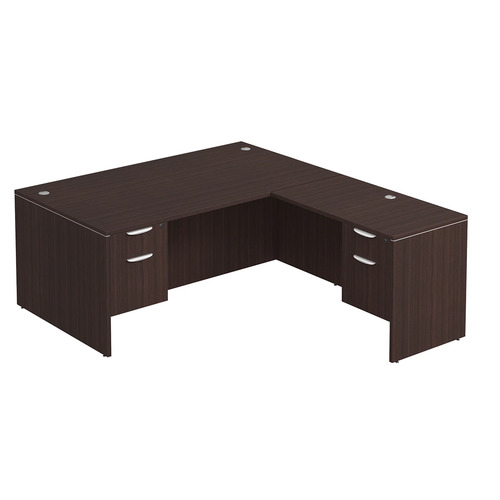 Classic L-Shape Desk 78" x 71" with 2 Box/File Pedestals - Espresso