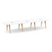 SIGBS4168N-WOOD - 14 ft. Boat Shape Signature Conference Table With Wood VA Legs
