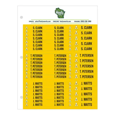 Hanger ID Adhesive Sticker Sheets