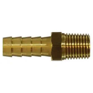 Straight Rigid Adapter, 1-1/4 in Hose Barbed x 3/4 in MNPTF, Brass