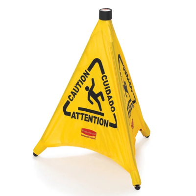 Pop-Up Wet Floor Safety Cone - 21" x 20" - Nylon - Bilingual