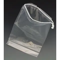 14 X 16 X 6" POLY BAG WITH DRAWSTRING, PRINTED .