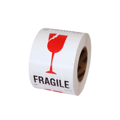 Fragile Label - 4" x 6" - Red