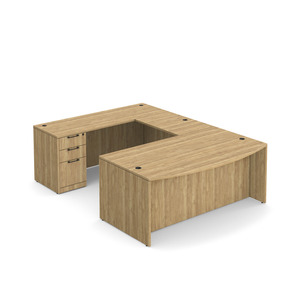 CLAUD1002 Executive Bowfront 71" X 112" Desk- Aspen