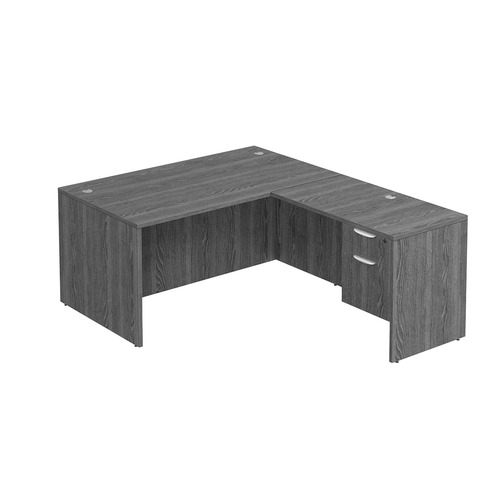 Classic L-Shape Desk 72" x 60" with Box/File Pedestal - Newport Grey