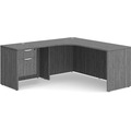 Classic L-Shape Workstation 71" x 71" with Left Hand Return and Box/File Pedestal - Newport Grey