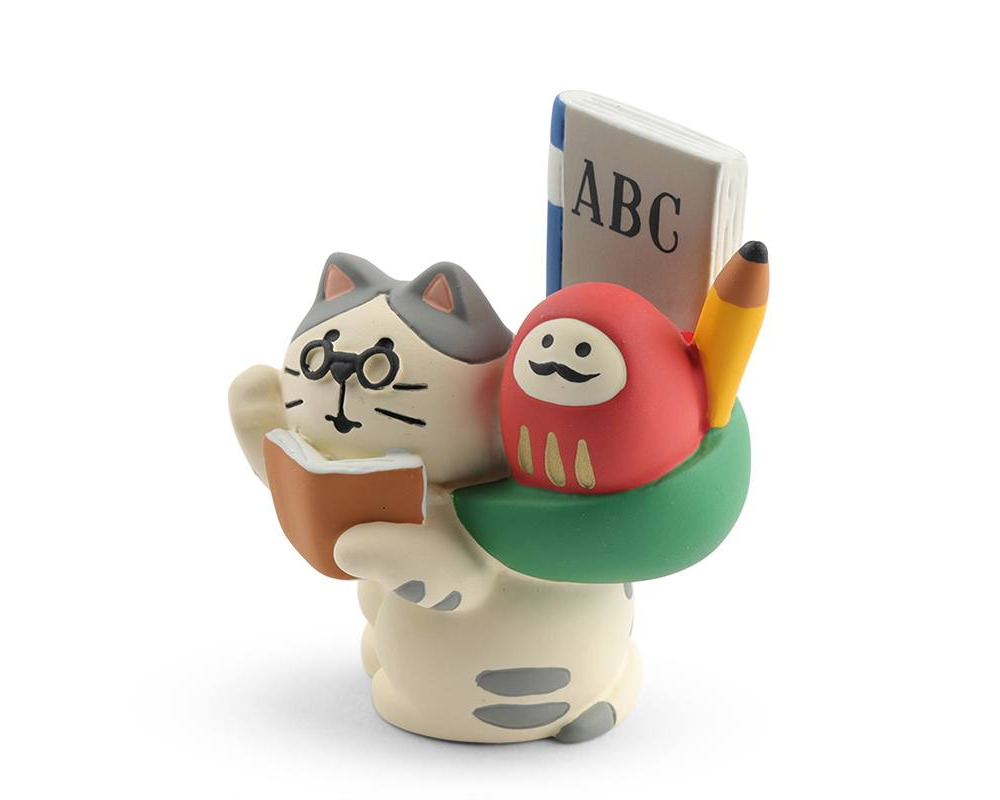 Figurine Cat Daruma Academic