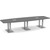 12' Classic Boat Shape Conference Table with Palmer Base - Newport Gray Top, Silver Brushed Base