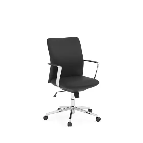 MID BACK EXEC BLACK LEATHER/CHROME
