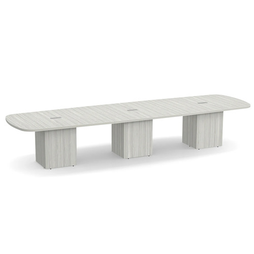 Arena Conference Table 14 Ft with Cube Base - Silver Birch