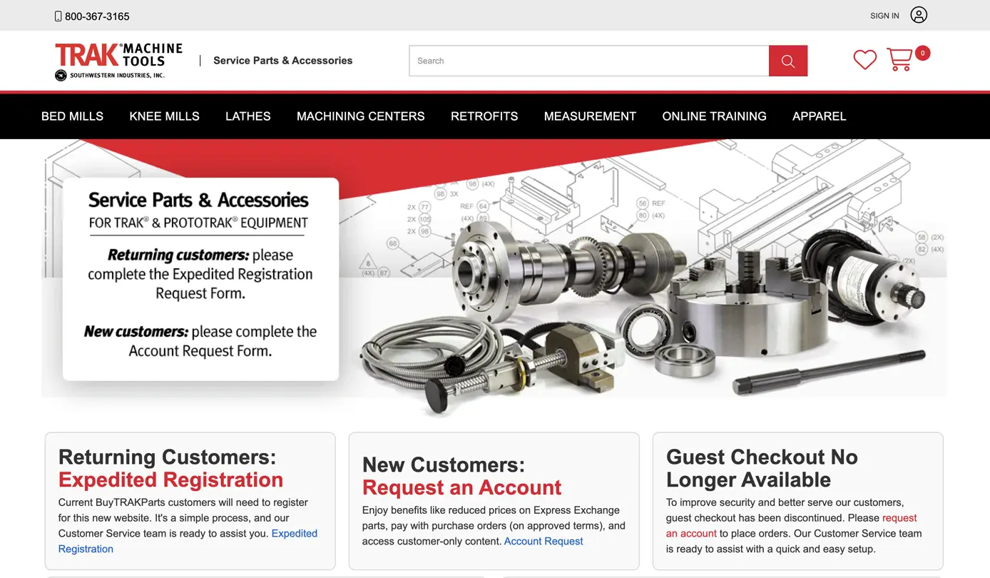 TRAK Machine Tools and Parts Customer Story |Nomad eCommerce