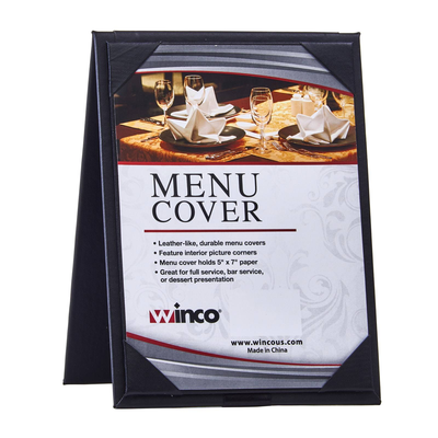 Winco LMTD-57BK Table Tent Design Menu Cover
