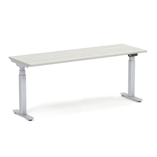 Enhance Electric Height-Adjustable Desk 24" X 72" - Silver Birch with Silver Base