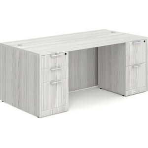 CLASD1032- Classic Desk 71" W x 36" D with Two Full Pedestals- Silver Birch