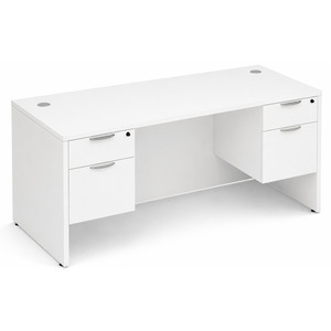CLASD1031- Classic Desk 71" W x 36" D with Two Hanging Pedestals- White