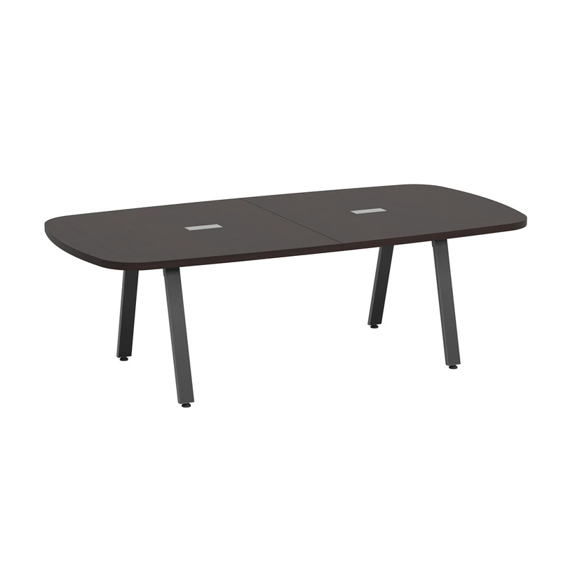 Signature Arena Conference Table 8 Foot - Espresso with Black Metal Legs