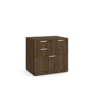 PL114 30"W LATERAL BBF COMBO- MODERN WALNUT