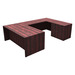CLAUD1004 Executive U-Shape Typical 71" X 107" Desk- Mahogany