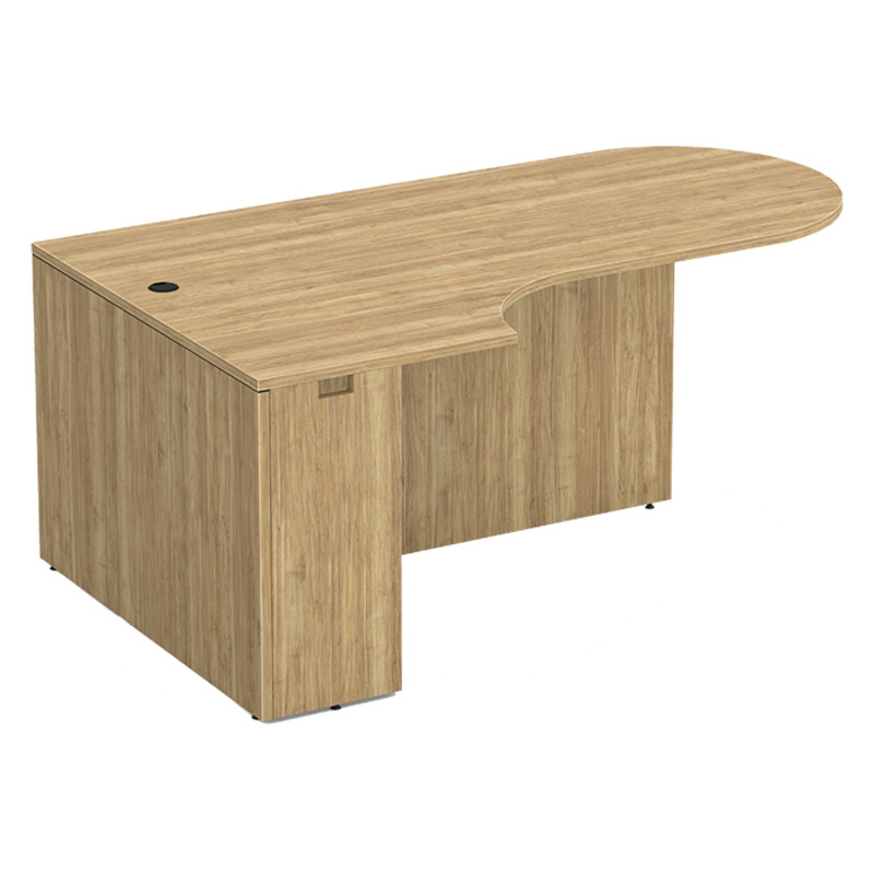 PL133L 71" BULLET DESK W/CORNER EXTENSION- LEFT Aspen