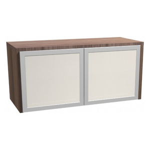 CLAHU4002 - Wall Mounted Hutch w/Silver Glass Doors - Modern Walnut