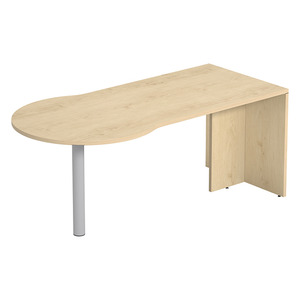 PL106 CONFERENCE BULLET DESK w/POST -  Maple & Silver