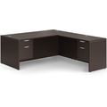 Classic L-Shape Desk 77" x 71" with 2 Box/File Pedestals - Espresso