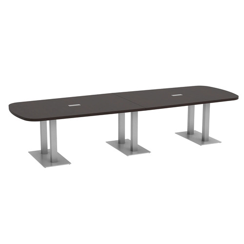 Arena Conference Table 12 Ft with Palmer Brushed Double Base - Espresso