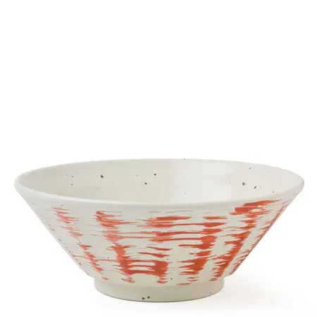 Red and White Shumaki 7.75" Ramen Noodle Bowl