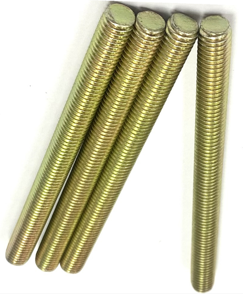 1 1/2" - 6 X 24" FULLY THREADED STRAIGHT ROD SAE J429 GR 8 ZINC TRIVALENT YELLOW